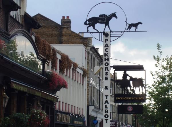 Chiswick, Packhorse & Talbot sign. (Pub, External, Sign). Published on 25-08-2013