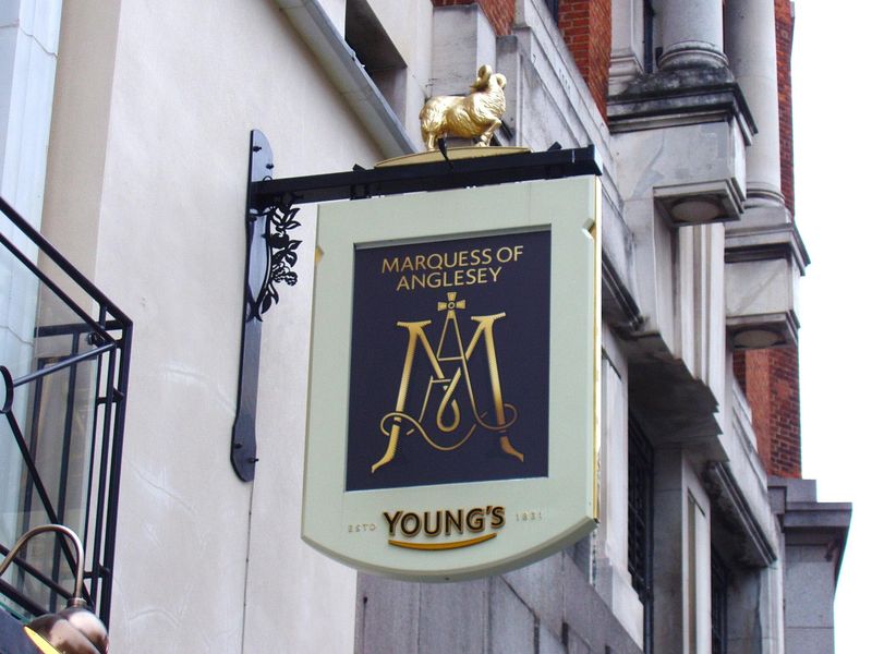 Marquess of Anglesey WC2 sign Dec 2024. (Pub, External, Sign). Published on 27-12-2024 