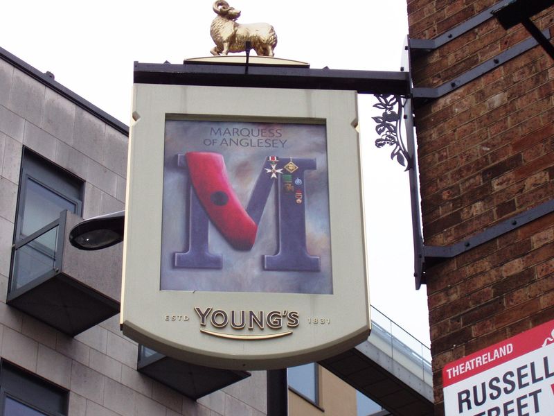 Marquess of Anglesey sign WC2 Jan 2017. (Pub, External, Sign). Published on 08-01-2017 