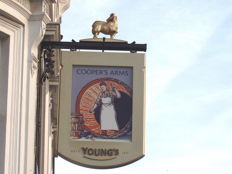 Coopers Arms sign SW3 Mar 2017. (Pub, External, Sign). Published on 14-03-2017 