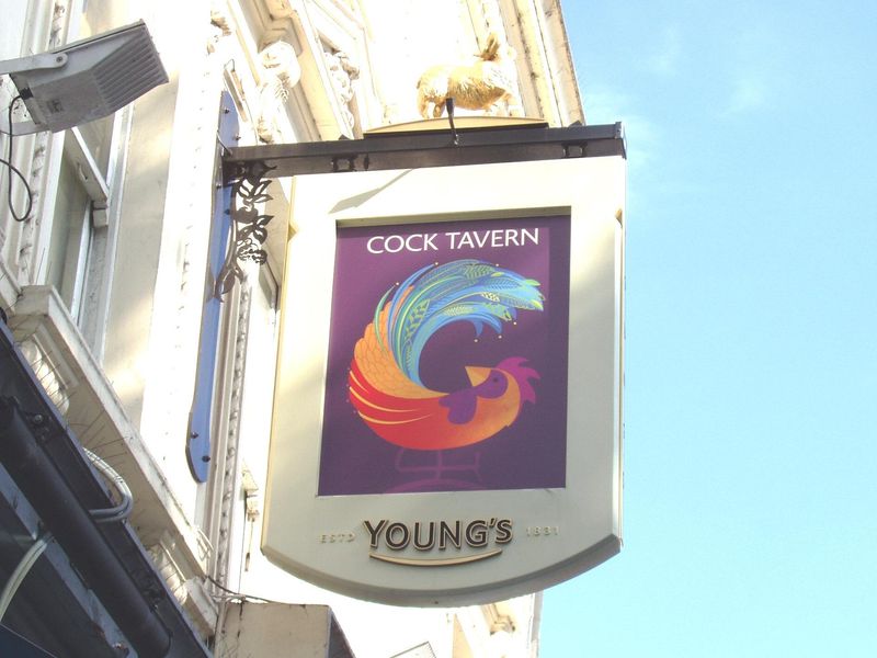Cock Tavern sign SW6 July 2017. (Pub, External, Sign). Published on 09-07-2017 