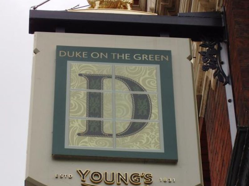 Duke on the Green SW6 sign. (Pub, External, Sign). Published on 28-09-2014 