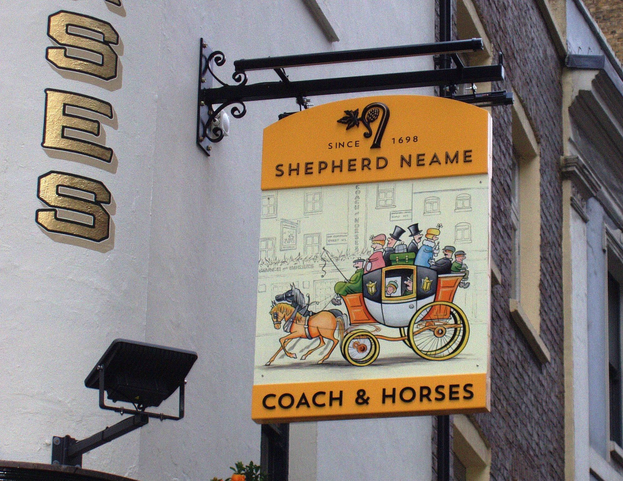 Coach & Horses W1D-3 Jan 2020. (Pub, External, Sign). Published on 01-01-2020