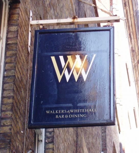 Walkers of Whitehall sign. (Pub, External, Sign). Published on 22-04-2015