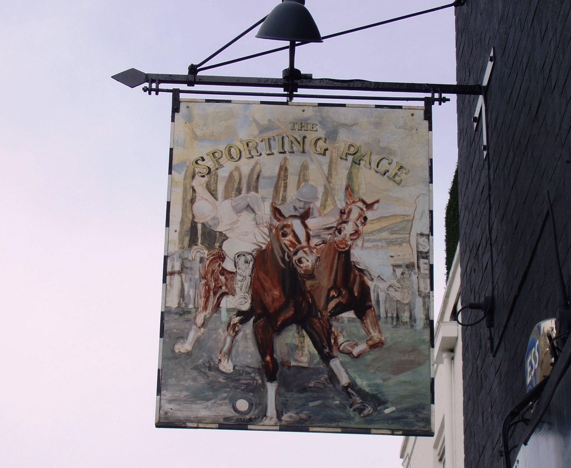 Sporting Page swingsign-1 SW10 April 2017. (Pub, External, Sign). Published on 30-04-2017