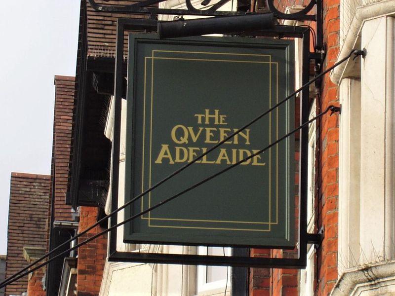 Queen Adelaide W12-3 Jan 2022. (Pub, External, Sign). Published on 02-01-2022