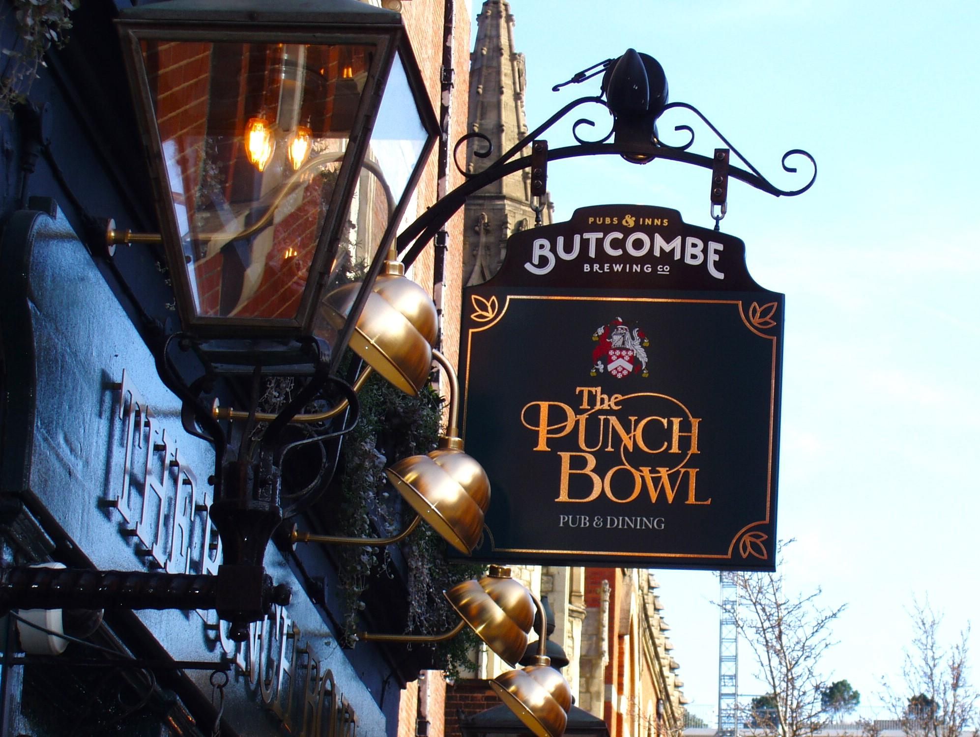 Punch Bowl sign Mar 2025. (Pub, External, Sign). Published on 09-03-2025