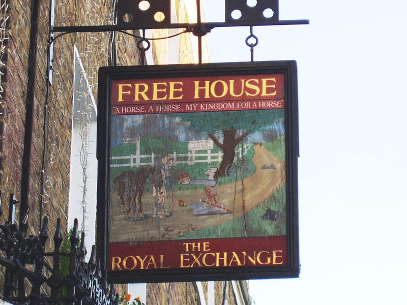 Royal Exchange sign W2 Dec 2016. (Pub, External, Sign). Published on 08-03-2017 