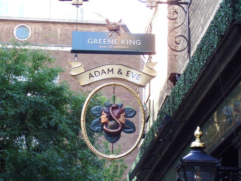 Adam & Eve SW1 sign Oct 2017. (Pub, External, Sign). Published on 08-10-2017