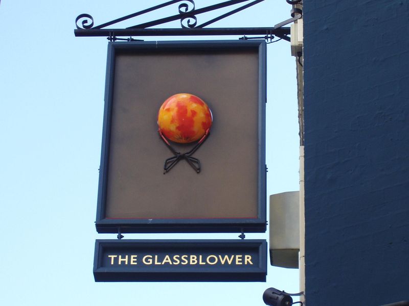 Glassblower sign at June 2022. (Pub, Sign). Published on 26-06-2022