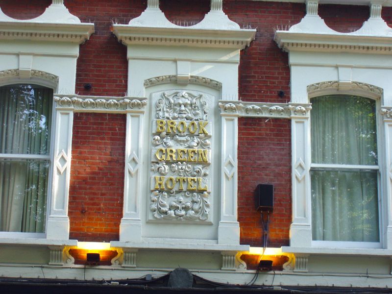 Brook Green Hotel wall plaque Aug 2025. (Pub, External). Published on 10-08-2025 