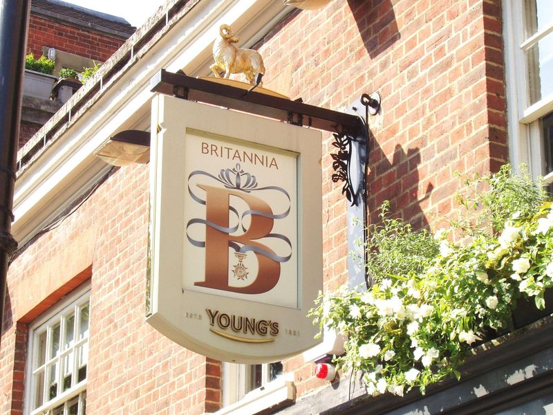 Britannia W8-swingsign July 2018. (Pub, External, Sign). Published on 01-07-2018 
