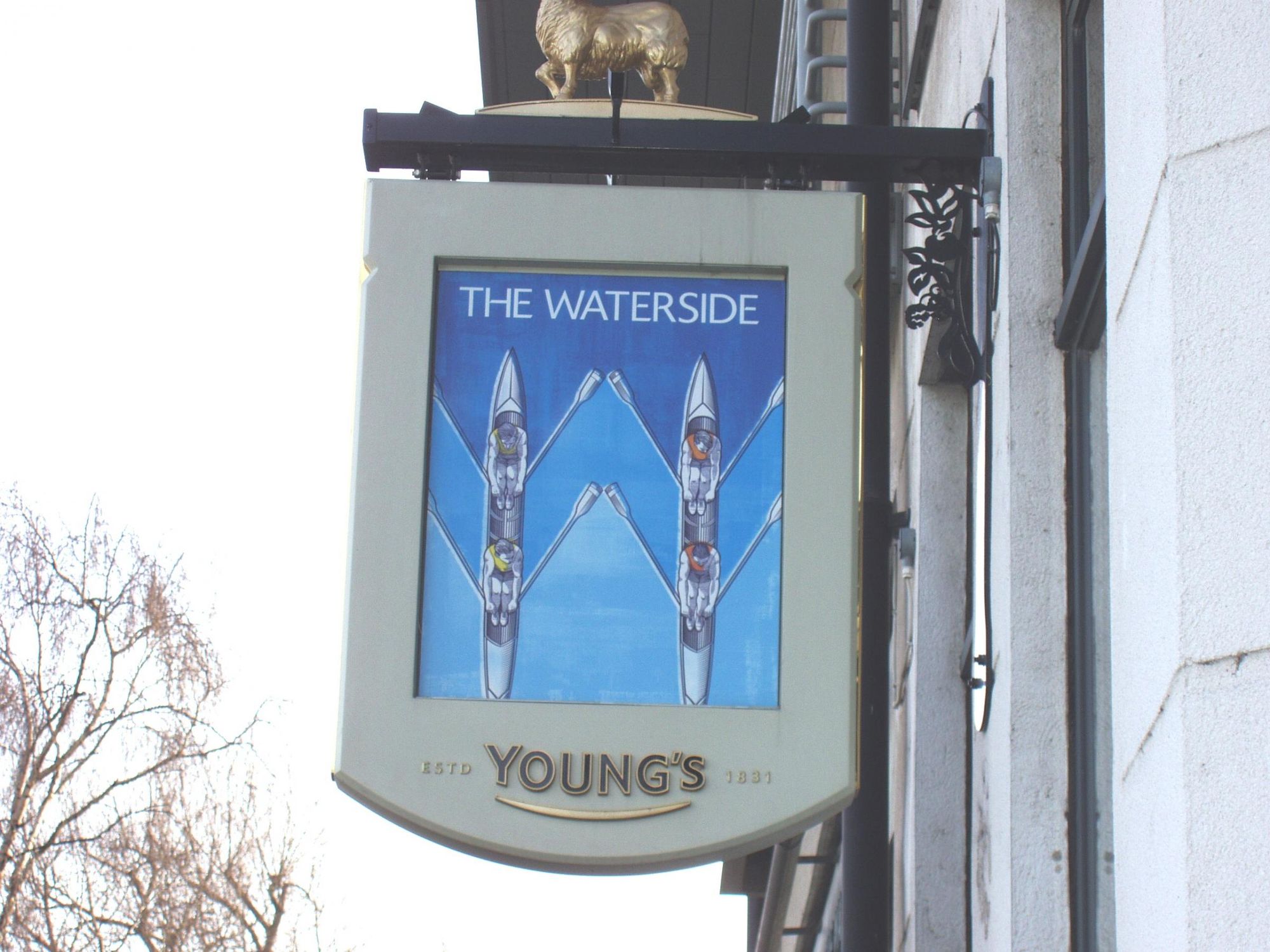Waterside Inn sign. (Pub, External, Sign). Published on 14-03-2017