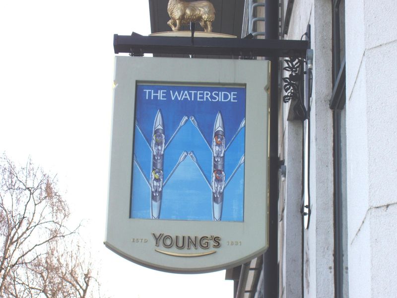 Waterside Inn sign. (Pub, External, Sign). Published on 14-03-2017