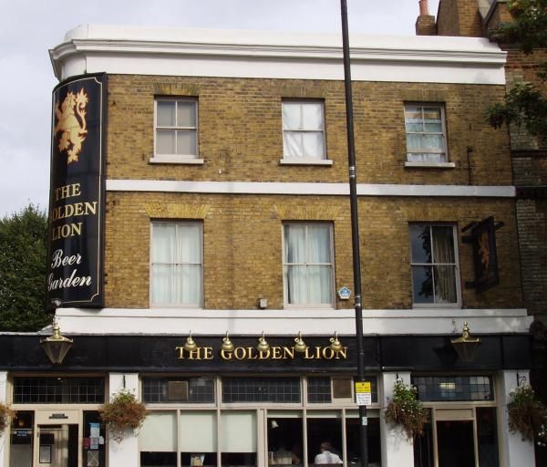Golden Lion SW6 corner. (Pub, External). Published on 28-09-2014