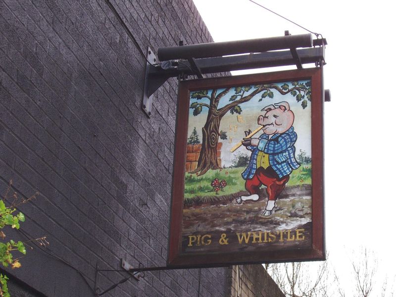 Pig & Whistle W10-sign Feb 2018. (Pub, External, Sign). Published on 04-02-2018