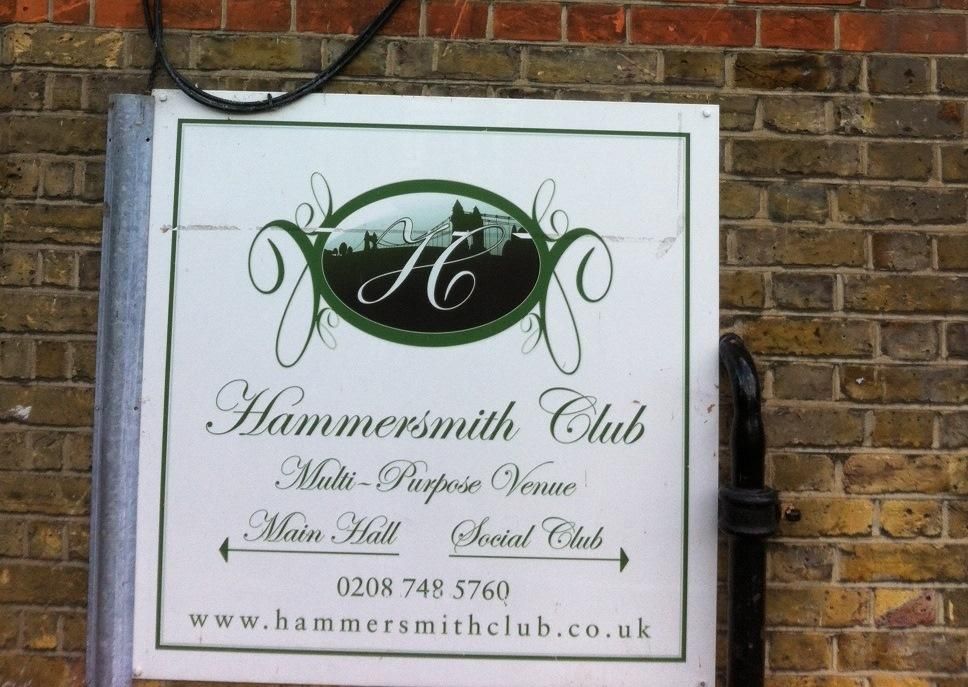 Hammmersmith Club W6-43 Oct 2016. (Pub, External, Sign). Published on 31-10-2016