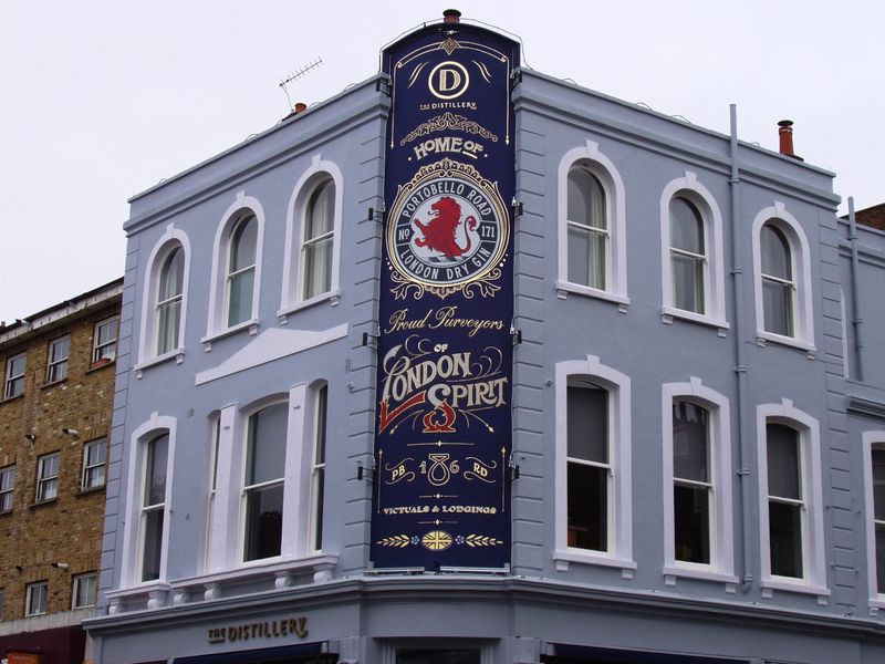 Distillery W11 wallsign Dec 2016. (Pub, External). Published on 25-12-2016