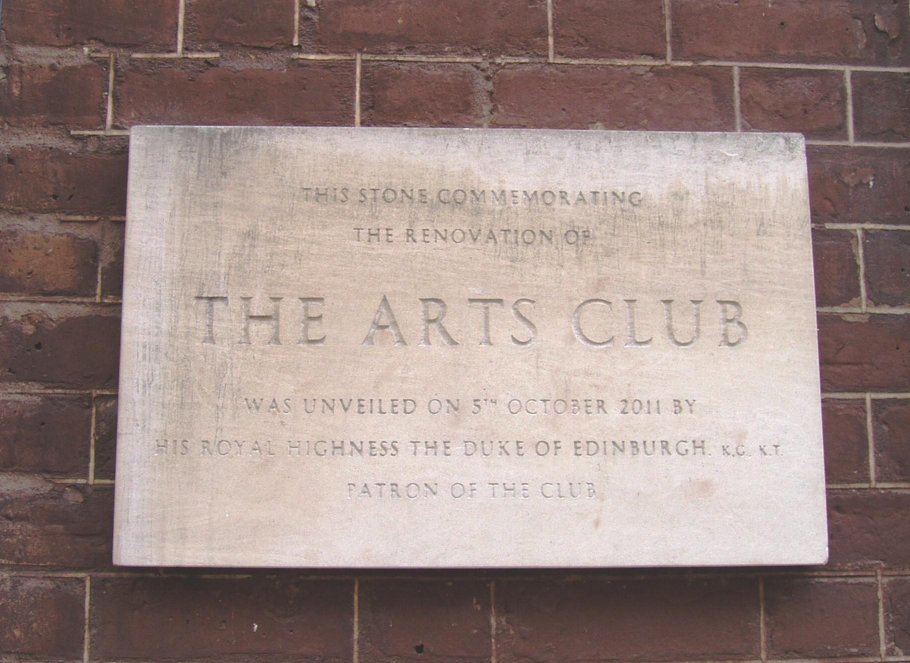 Arts Club W1 plaque-1 Feb 2017. (Pub, External, Sign). Published on 06-02-2017