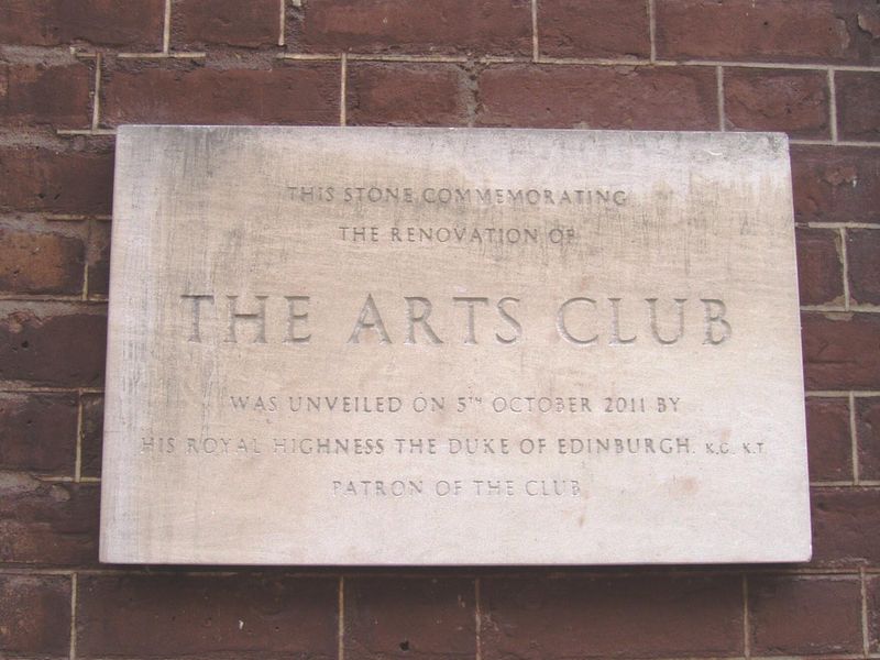 Arts Club W1 plaque-1 Feb 2017. (Pub, External, Sign). Published on 06-02-2017