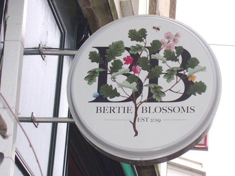 Bertie Blossoms-sign Oct 2019. (Pub, External, Sign). Published on 25-10-2019