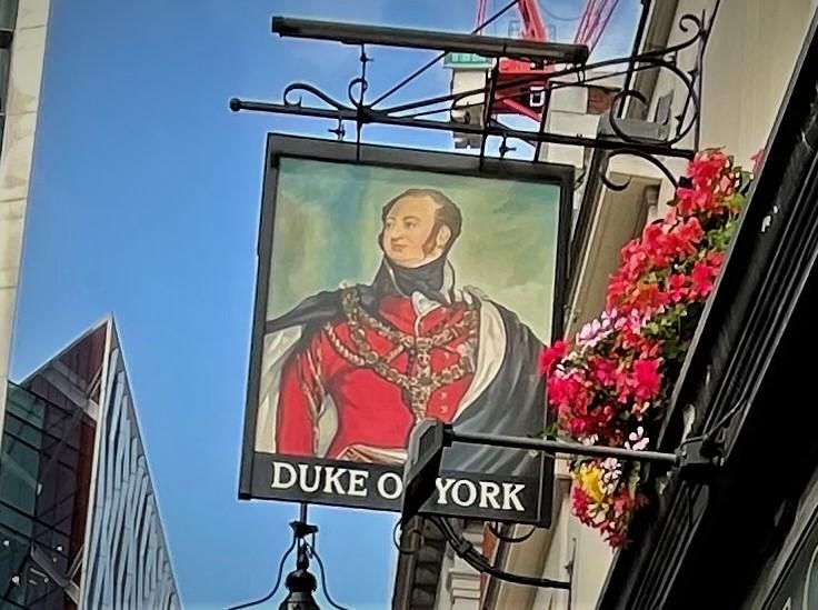 Duke of York SW1 sign Sept 2021. (Pub, External, Sign). Published on 03-09-2021