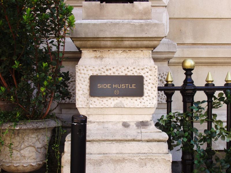 Side Hustle sign WC2 June 2022. (Pub, External, Sign). Published on 26-06-2022 