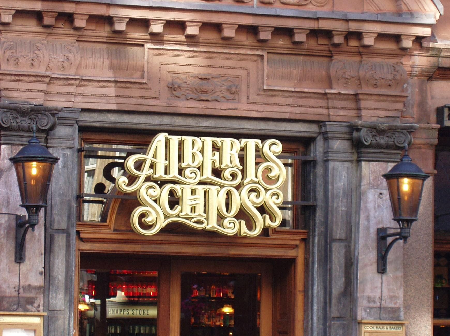 Albert's Schloss sign Jul 2024. (Pub, External, Sign). Published on 28-07-2024