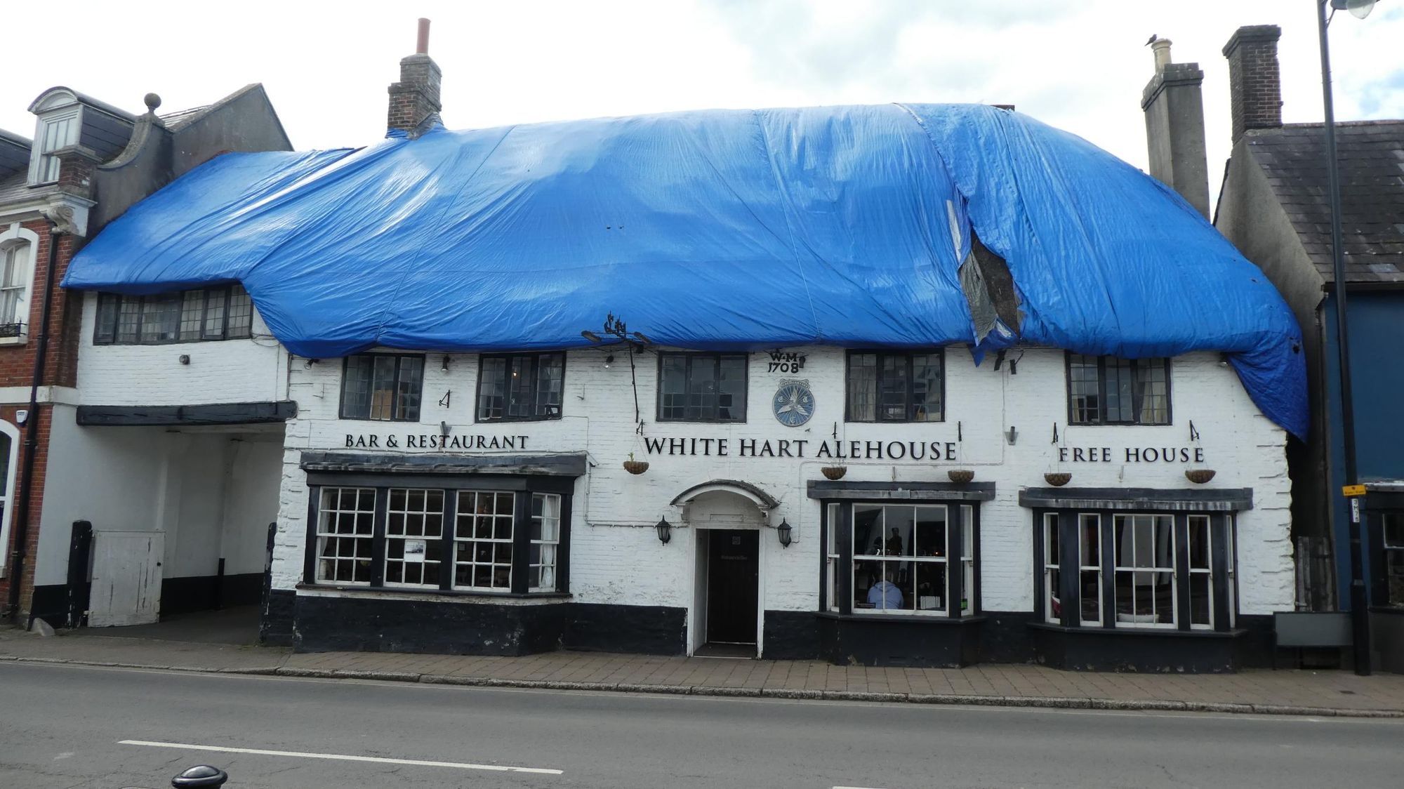 Thatch undergoing restoration. (Pub, External). Published on 20-04-2026