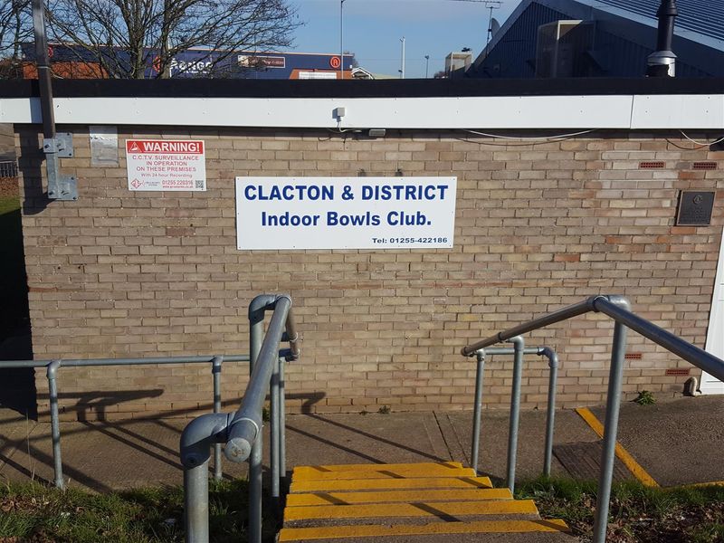 Clacton and District Indoor Bowls Club. (Sign). Published on 01-01-1970 