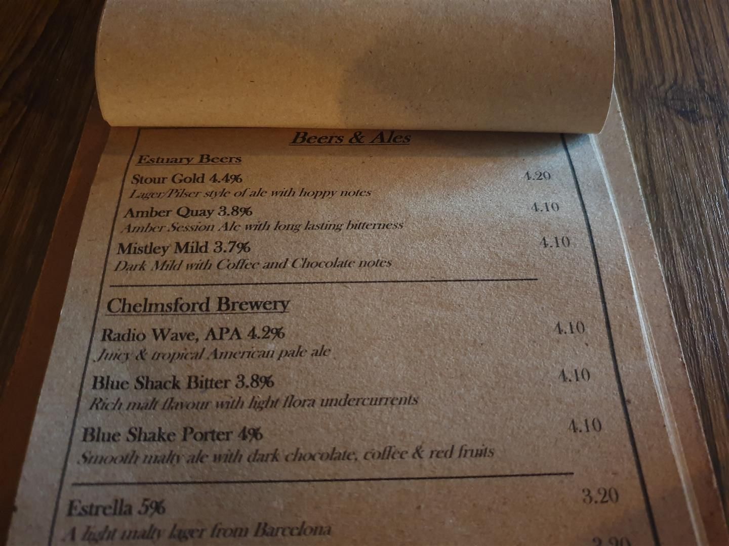 Estuary Wine Bar, Manningtree CAMRA Experience