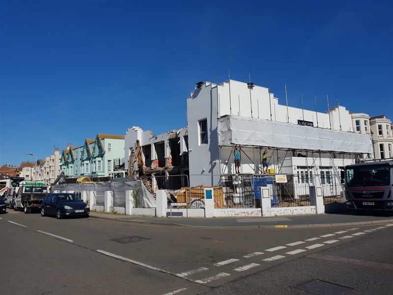Liquor Lounge at Clacton-on-Sea during demolition. (Pub, External, Key). Published on 01-01-1970