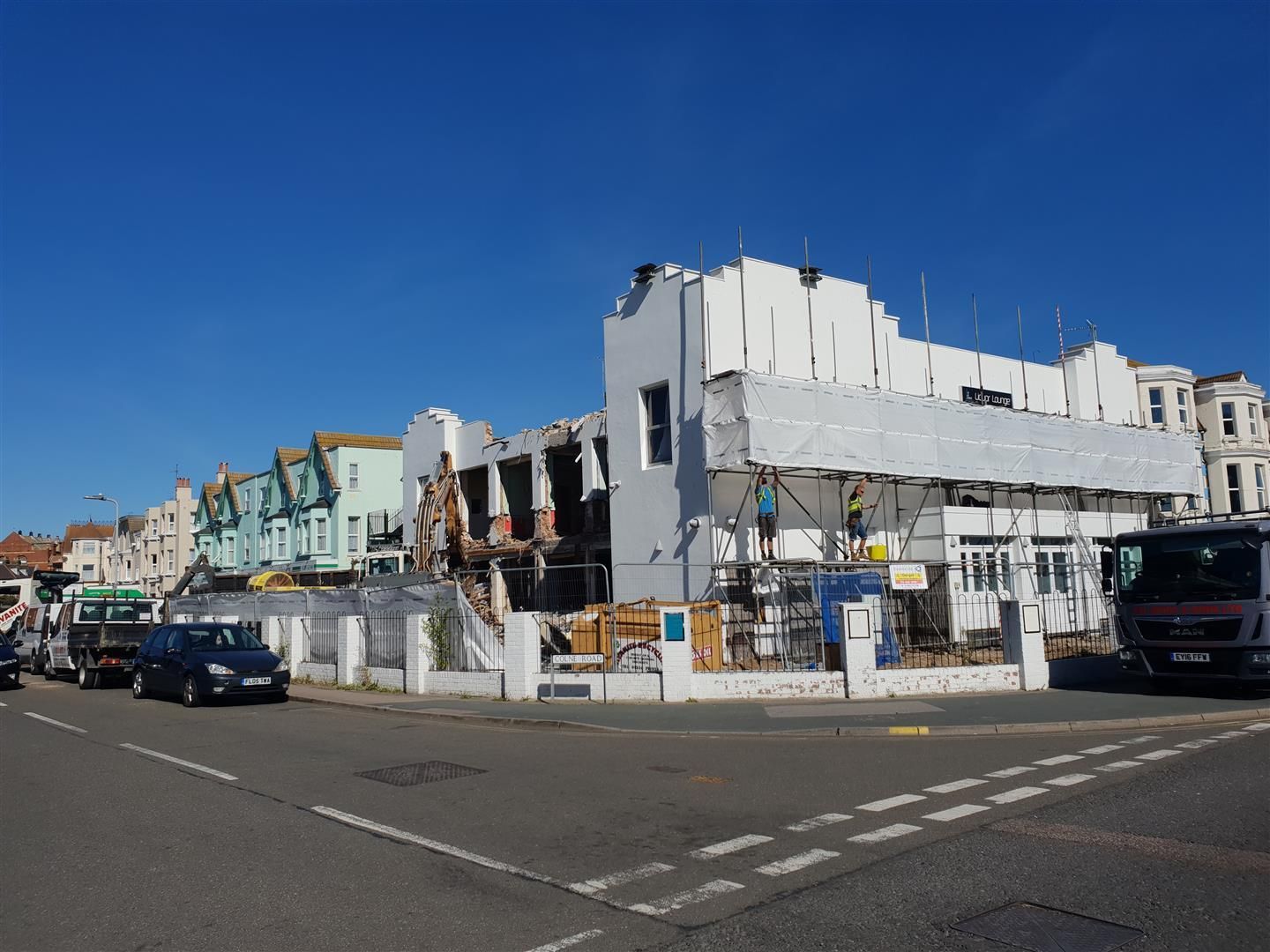 Liquor Lounge at Clacton-on-Sea during demolition. (Pub, External, Key). Published on 01-01-1970