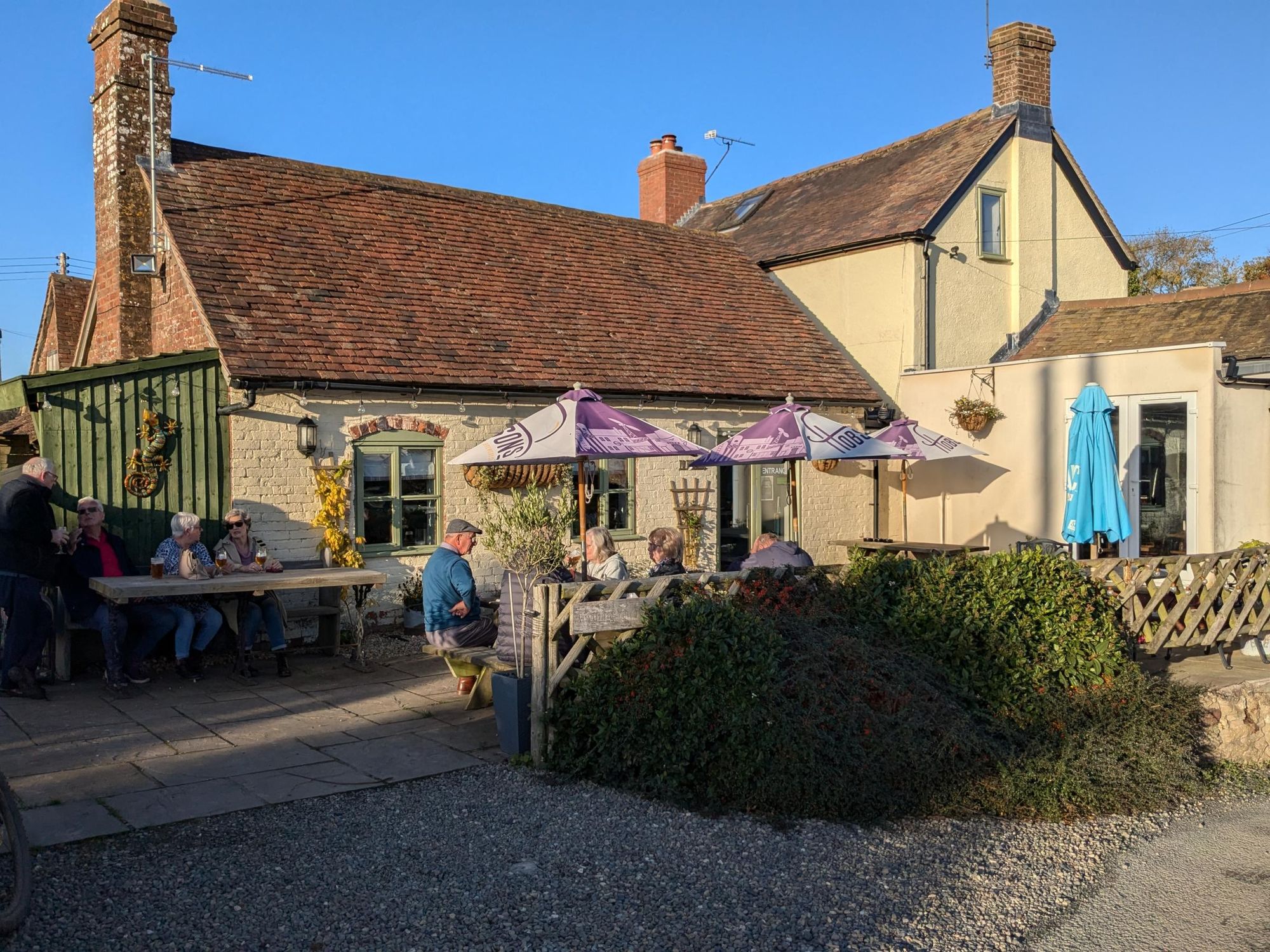 Patio of Fighting Cocks Stottesdon. (Pub, External, Garden). Published on 27-10-2024