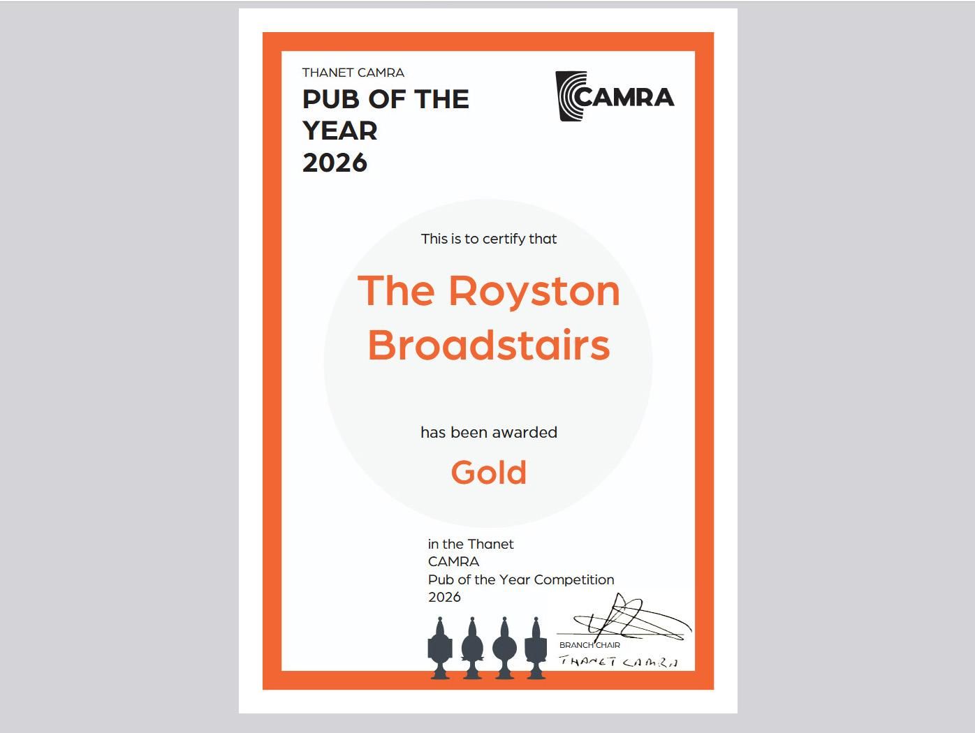 Thanet Pub of the Year 2026. (Award). Published on 26-09-2026