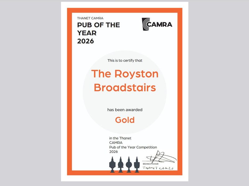 Thanet Pub of the Year 2026. (Award). Published on 26-09-2026