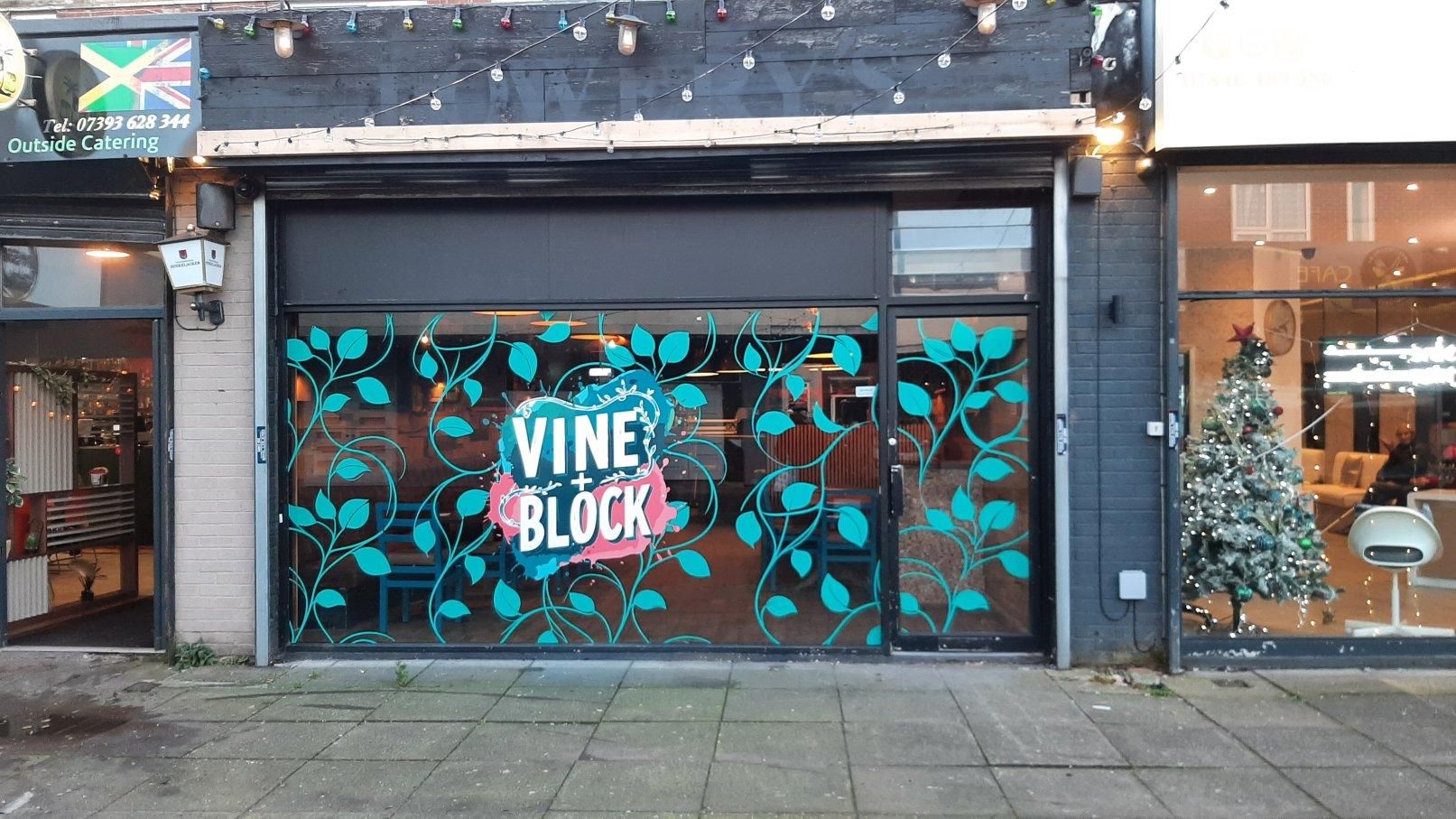 Vine + Block - exterior, December 2025. (Pub). Published on 21-12-2025