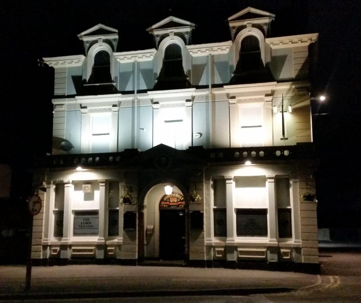 Lord Nelson - exterior, floodlit. (External). Published on 10-02-2023