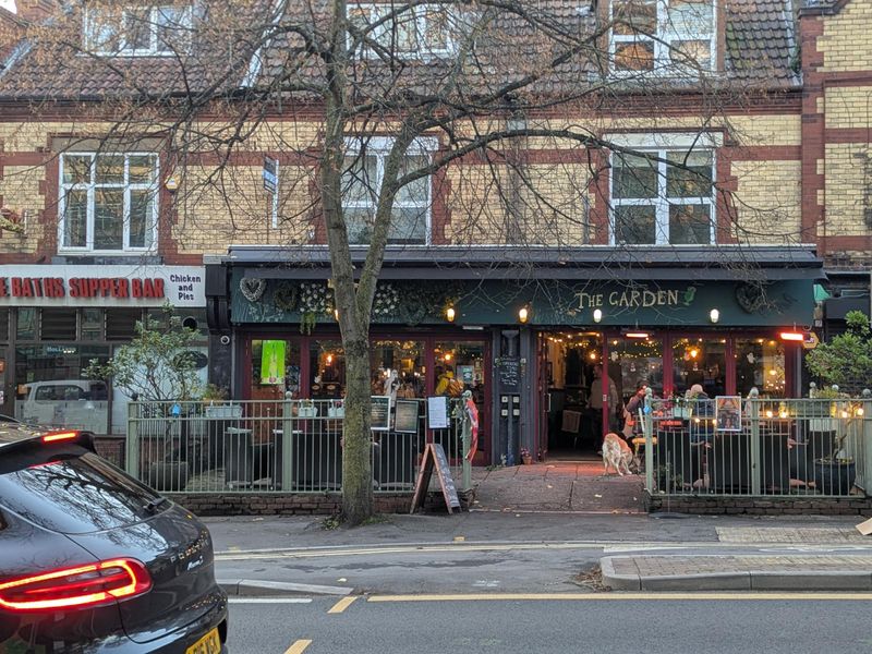 outside front area of the Garden bar in Chorlton. (Pub, External, Bar, Garden, Key). Published on 02-11-2025